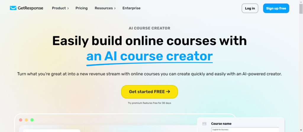 ai course creator from getresponse